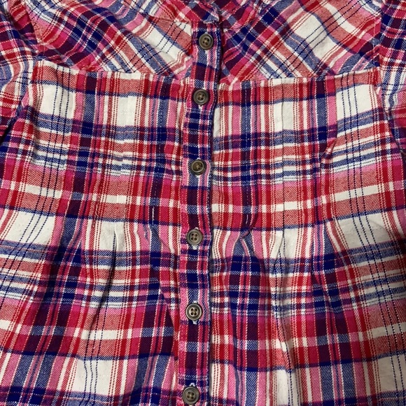 Old Navy Top Long Sleeve Pintuck Pink Plaid 5T - Picture 2 of 9